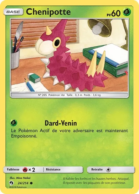 Chenipotte, carte Pokémon LOT 24 — extension Tonnerre Perdu