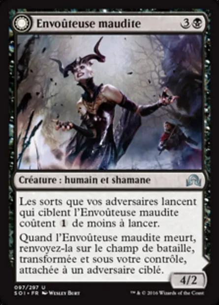 Envoûteuse maudite // Malédiction infectieuse, carte Magic SOI 97 — extension Ténèbres sur Innistrad