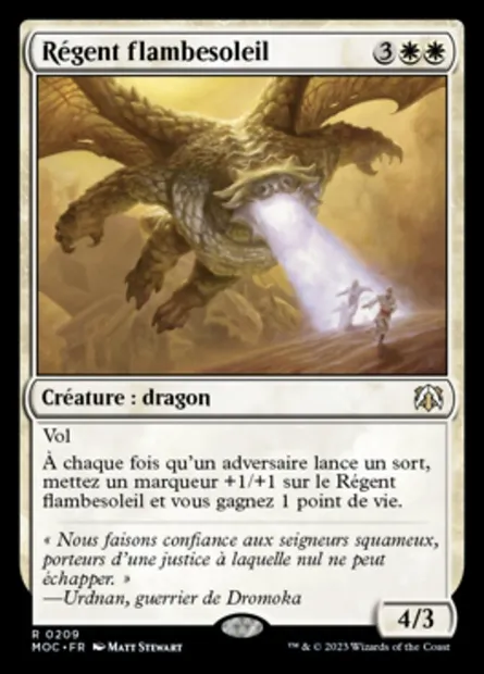 Régent flambesoleil, carte Magic MOC 209 — extension March of the Machine Commander