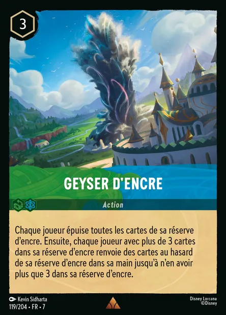 Geyser d'encre, carte Disney Lorcana CH7-119 — extension L'île d'Archazia