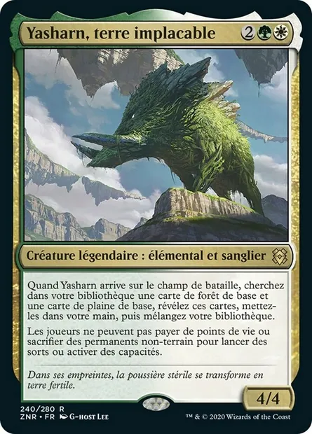 Yasharn, terre implacable, carte Magic ZNR 240 — extension Renaissance de Zendikar