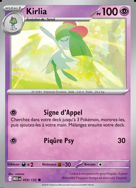 Kirlia, carte Pokémon MEG 059 — extension Méga-Évolution