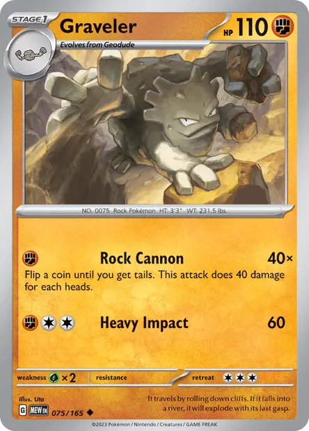 Graveler, Pokémon card MEW 075 — 151 set