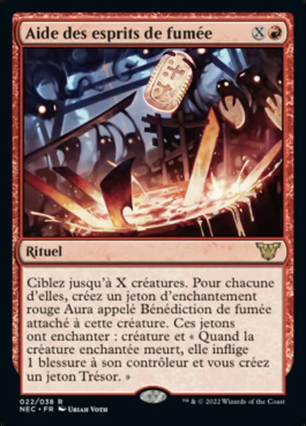 Aide des esprits de fumée, carte Magic NEC 22 — extension Neon Dynasty Commander