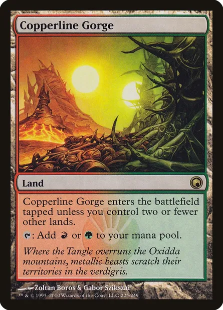 Copperline Gorge, Magic card SOM 225 — Scars of Mirrodin set