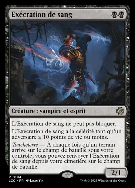 Exécration de sang, carte Magic LCC 184 — extension The Lost Caverns of Ixalan Commander