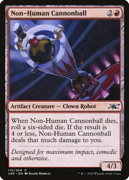 Non-Human Cannonball, carte Magic UNF 115 — extension Unfinity