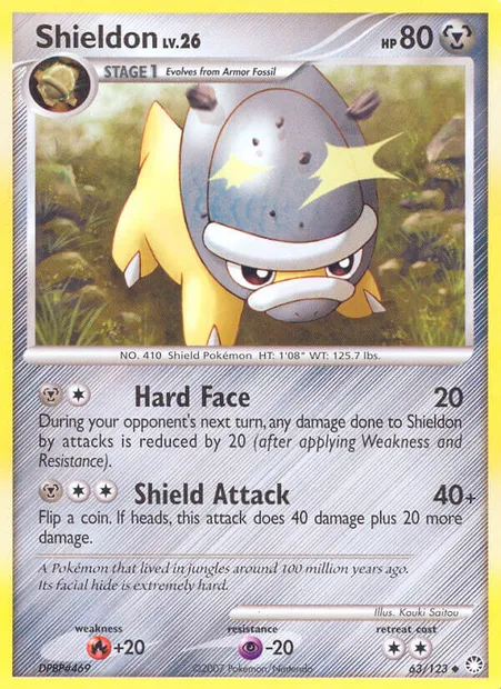 Shieldon, Pokémon card MT 63 — Mysterious Treasures set