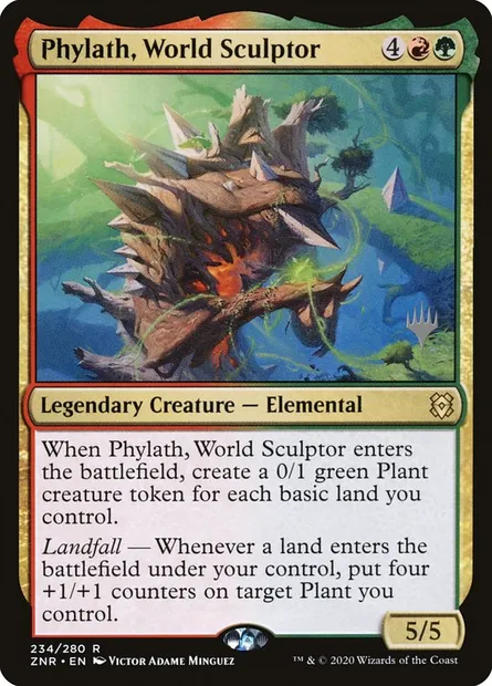 Phylath, World Sculptor, Magic card PZNR 234p — Zendikar Rising Promos set