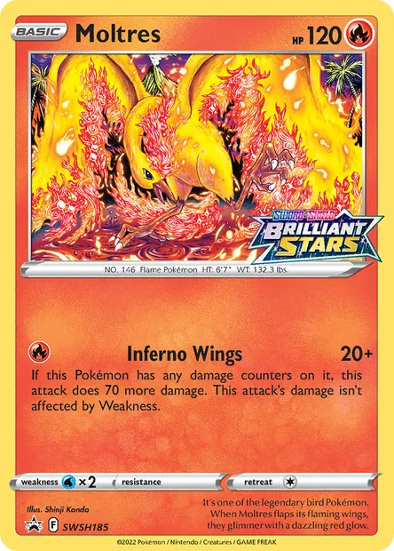 Moltres, Pokémon card SWSH 185 — SWSH Black Star Promos set