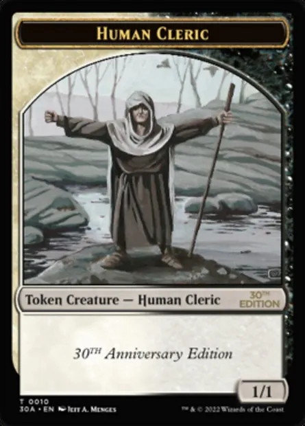 Human Cleric, Magic card T30A 10 — 30th Anniversary Tokens set