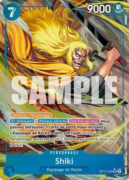 Shiki, carte One Piece OP17-048 — extension LES GUERRIERS LES PLUS PUISSANTS AU MONDE