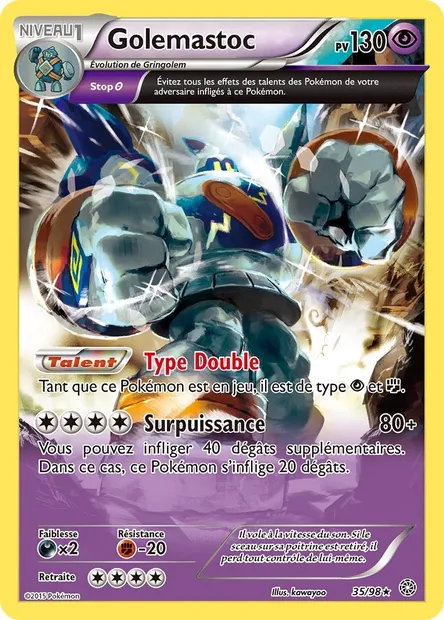 Golemastoc, carte Pokémon AOR 35 — extension Origines Antiques