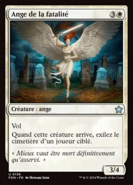 Ange de la fatalité, carte Magic FDN 136 — extension Foundations