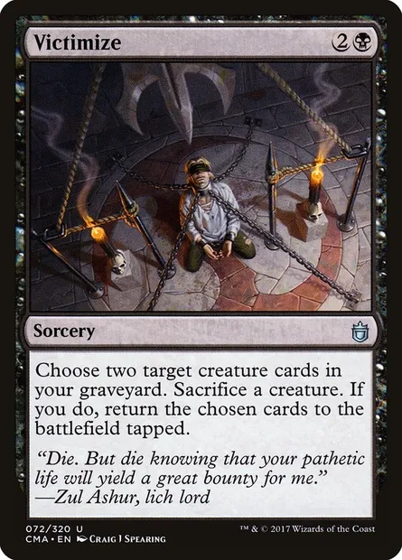 Victimize, Magic card CMA 72 — Commander Anthology set
