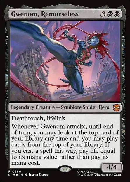 Gwenom, Remorseless, Magic card SPM 286 — Marvel's Spider-Man set