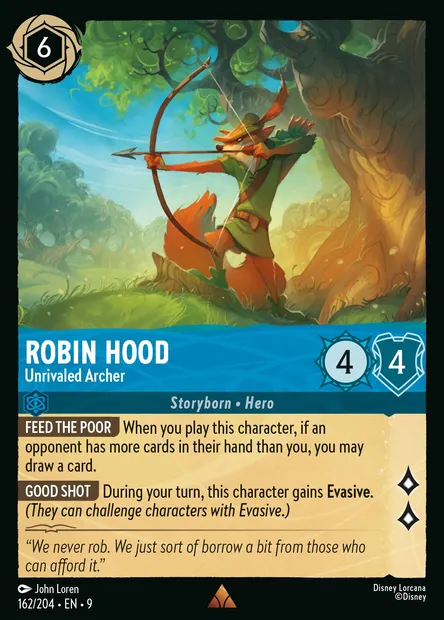 Robin Hood - Unrivaled Archer, Disney Lorcana card CH9-162 — Fabled set