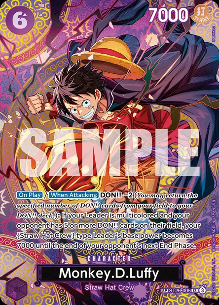 Monkey.D.Luffy, One Piece card ST26-005 — PURPLE/BLACK Monkey.D.Luffy set