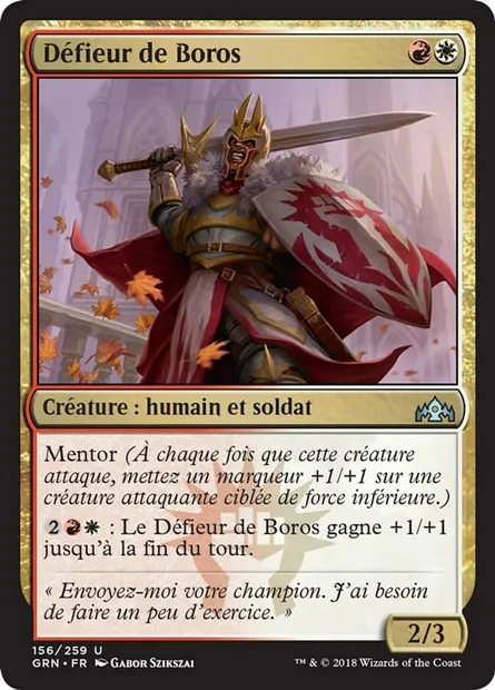 Défieur de Boros, carte Magic GRN 156 — extension Les Guildes de Ravnica