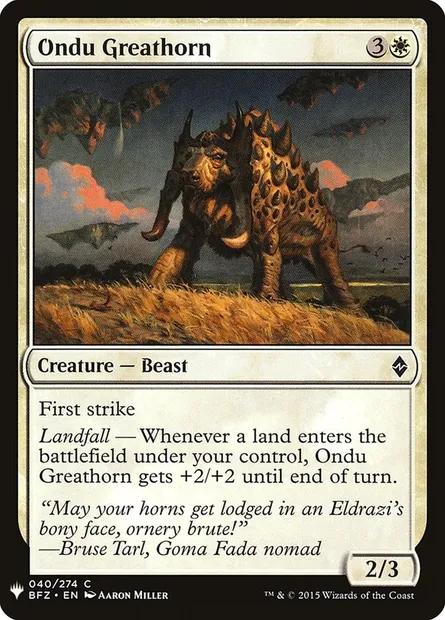 Ondu Greathorn, Magic card PLST BFZ-40 — The List set