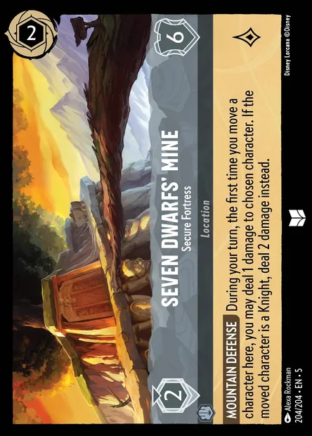 Seven Dwarfs' Mine - Secure Fortress, Disney Lorcana card CH5-204 — Shimmering Skies set