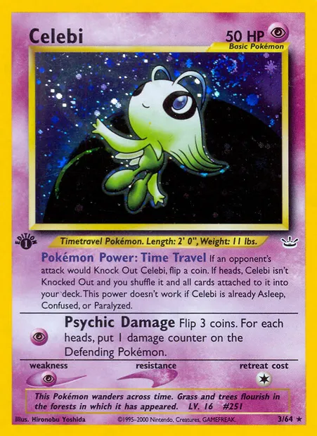 Celebi, Pokémon card NR 3 — Neo Revelation set