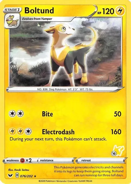 Boltund, Pokémon card BA22 076-16 — Battle Academy 2022 set