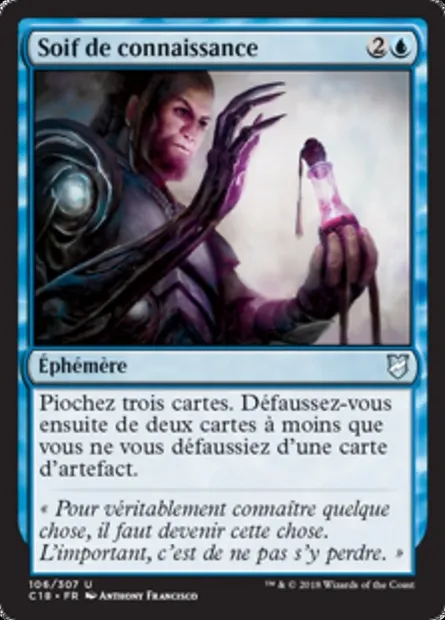 Soif de connaissance, carte Magic C18 106 — extension Commander 2018