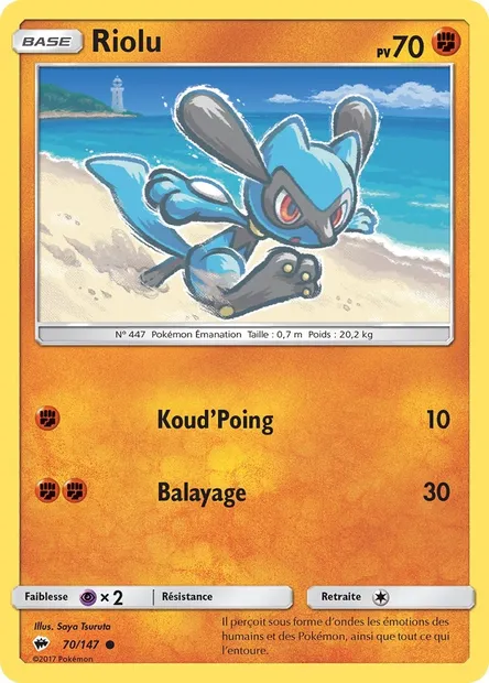Riolu, carte Pokémon BUS 70 — extension Ombres Ardentes