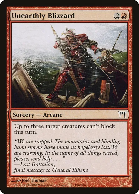Blizzard surnaturel, carte Magic CHK 196 — extension Guerriers de Kamigawa