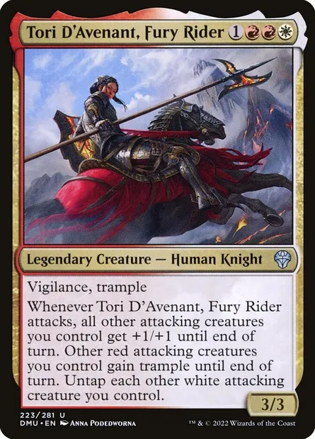 Tori D'Avenant, Fury Rider, Magic card DMU 223 — Dominaria United set