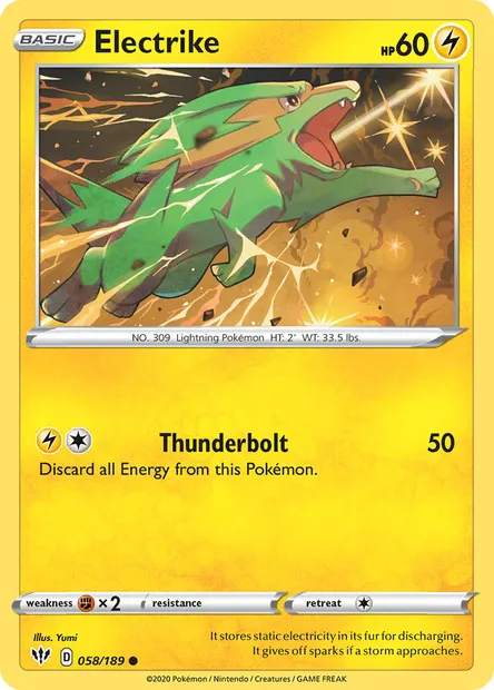 Electrike, Pokémon card DAA 58 — Darkness Ablaze set