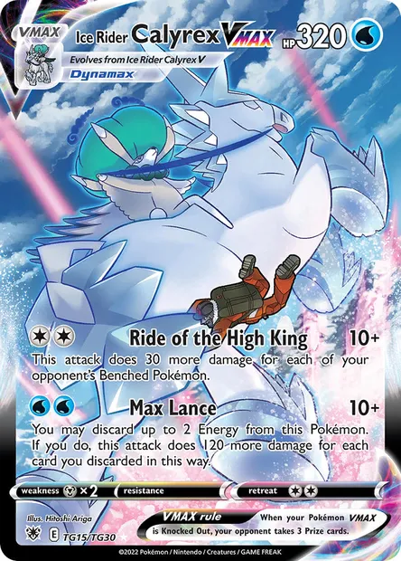 Ice Rider Calyrex VMAX, Pokémon card ASR TG15 — Astral Radiance set