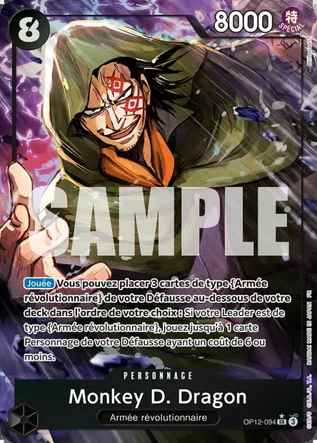 Monkey D. Dragon, carte One Piece OP12-094 — extension L'HÉRITAGE DU MAÎTRE