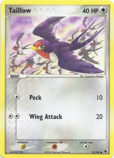 Taillow, Pokémon card EXBS 072 — EX Battle Stadium set