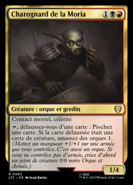Charognard de la Moria, carte Magic LTC 63 — extension Tales of Middle-earth Commander