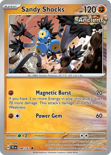 Sandy Shocks, Pokémon card TEF 098 — Temporal Forces set