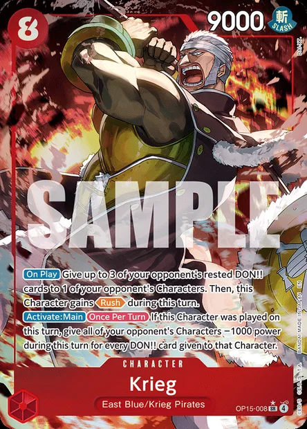 Krieg, One Piece card OP15-008 — ADVENTURE ON KAMI’S ISLAND set