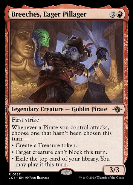 Breeches, Eager Pillager, Magic card LCI 137 — The Lost Caverns of Ixalan set
