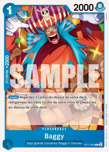 Baggy, carte One Piece ST17-003 — extension BLEU Don Quijote Doflamingo