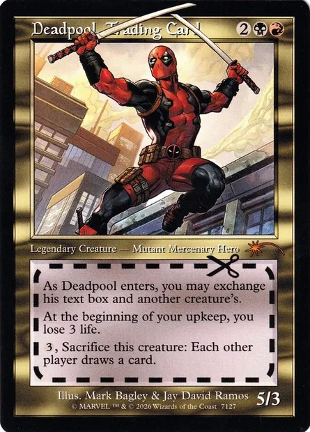 Deadpool, Trading Card, Magic card SLD 7127 — Secret Lair Drop set