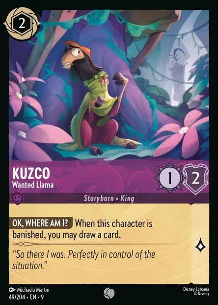 Kuzco - Wanted Llama, Disney Lorcana card CH9-049 — Fabled set