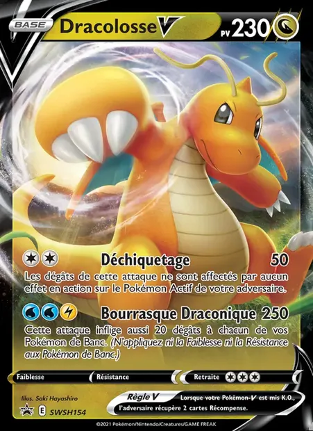 Dracolosse V, carte Pokémon SWSH 154 — extension Promo SWSH