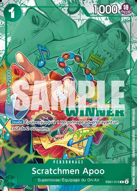 Scratchmen Apoo, carte One Piece EB01-015 — extension MEMORIAL COLLECTION