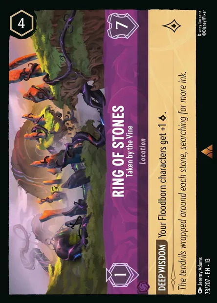 Ring of Stones - Taken by the Vine, Disney Lorcana card CH13-073 — Attack of the Vine! set