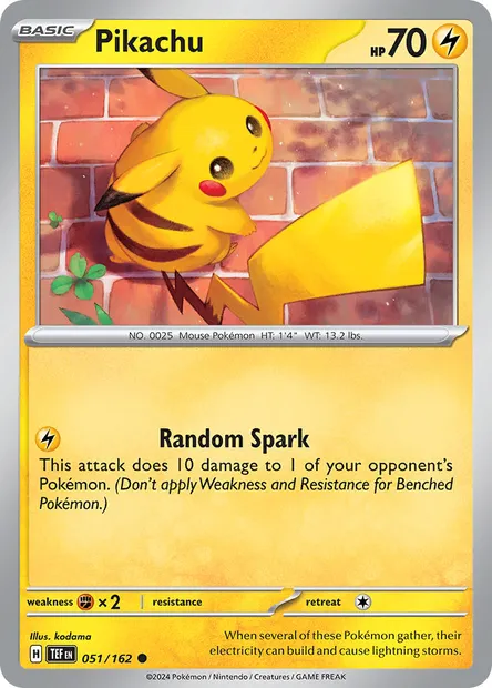 Pikachu, Pokémon card TEF 051 — Temporal Forces set