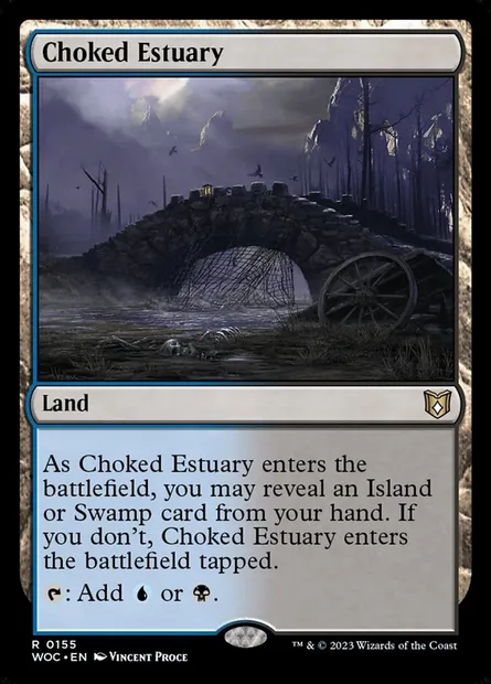 Estuaire asphyxié, carte Magic WOC 155 — extension Wilds of Eldraine Commander
