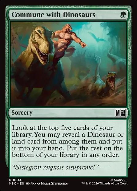 Commune with Dinosaurs, Magic card MSC 814 — Marvel Super Heroes Commander set