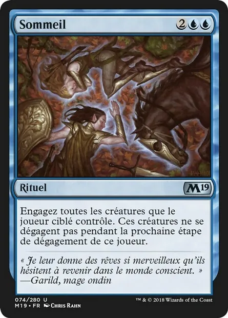 Sommeil, carte Magic M19 74 — extension Core Set 2019