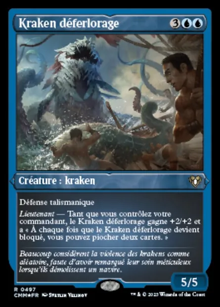 Kraken déferlorage, carte Magic CMM 497 — extension Commander Masters